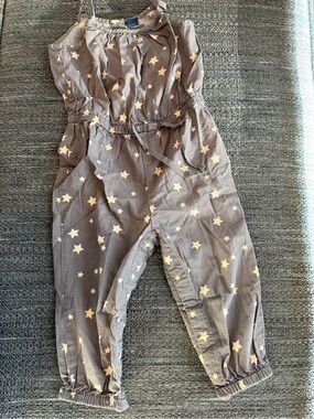 GAP Baby Star-Print Toddler Jumpsuit in Gray and Cream